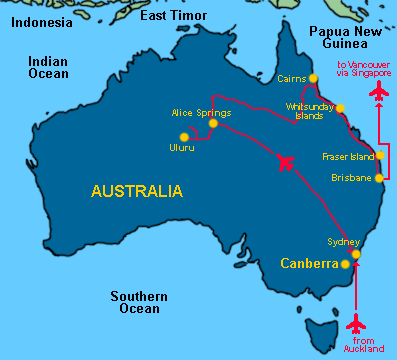 Our route through Australia