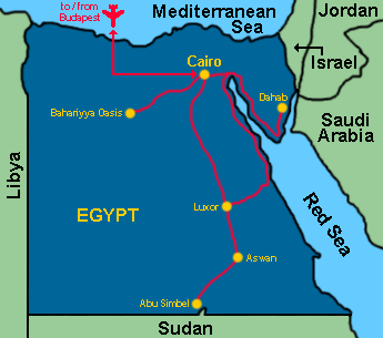 Our route through Egypt