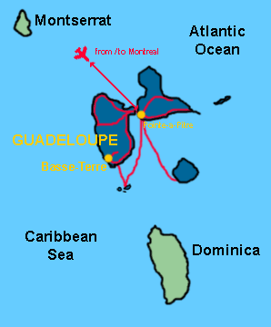 Our route through Guadeloupe
