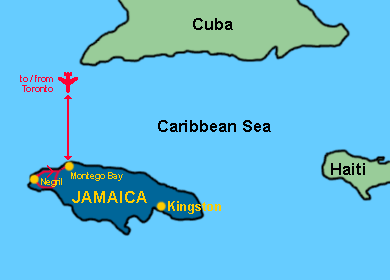 Our route through Jamaica