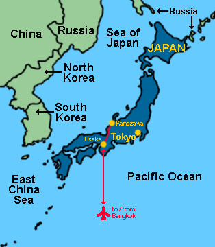 Our route through Japan