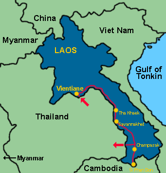 Our route through Laos