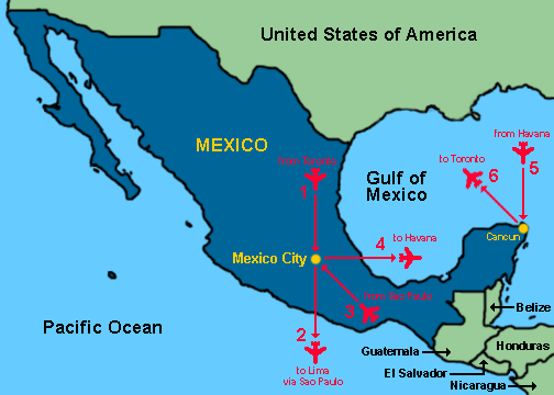 Our route through Mexico