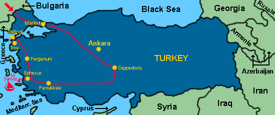 Our route through Turkey
