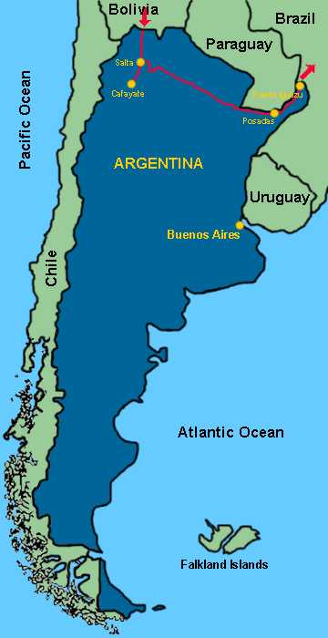 Our route through Argentina
