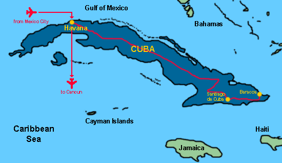 Our route through Cuba